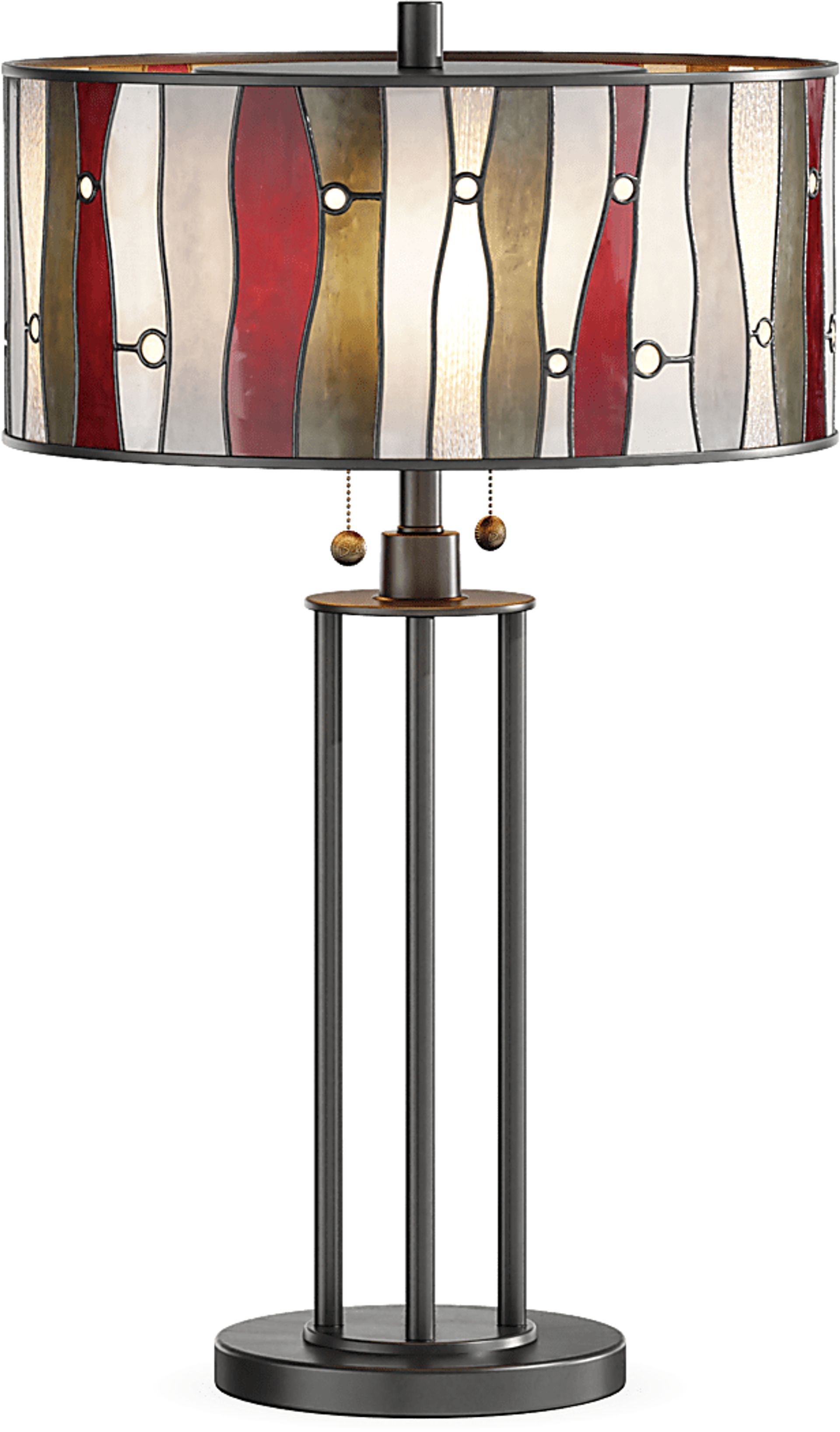 Shiloh Avenue Red Tiffany Table Lamp - Image 1