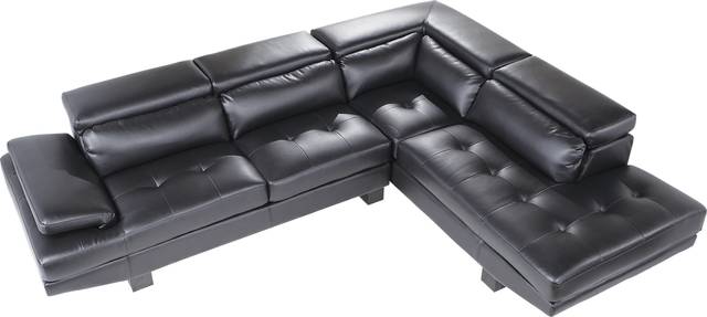 Shiloh Black 2 Pc Blended Leather Sectional - Thumbnail - Image 2