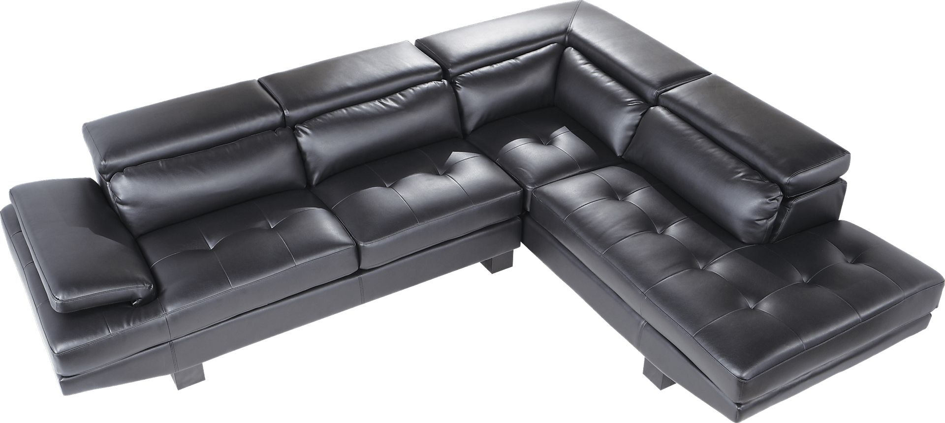Shiloh Black 2 Pc Blended Leather Sectional - Image 2