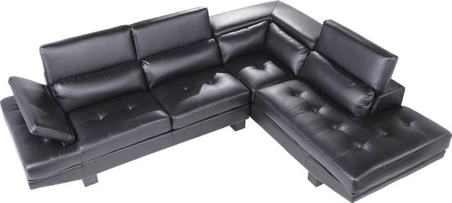 Shiloh Black 2 Pc Blended Leather Sectional - Thumbnail - Image 1