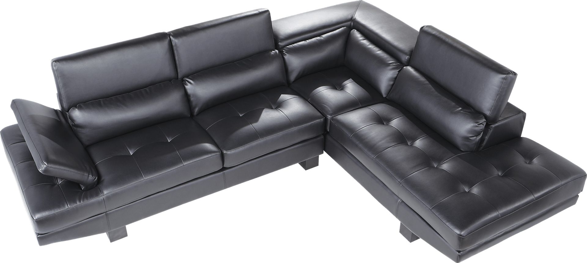 Shiloh Black 2 Pc Blended Leather Sectional - Image 1