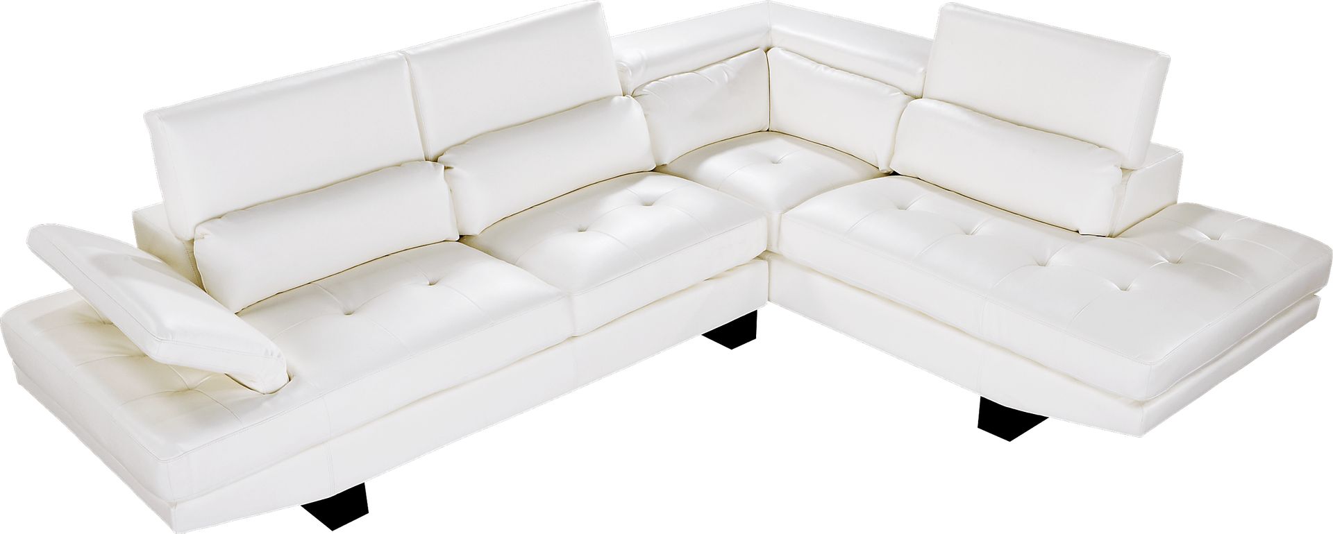 Shiloh White 2 Pc Blended Leather Sectional - Image 2