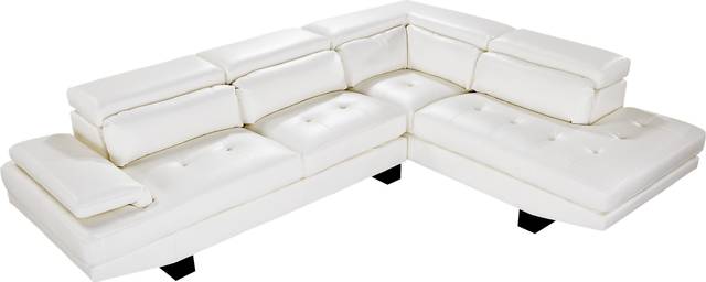 Shiloh White 2 Pc Blended Leather Sectional - Thumbnail - Image 1