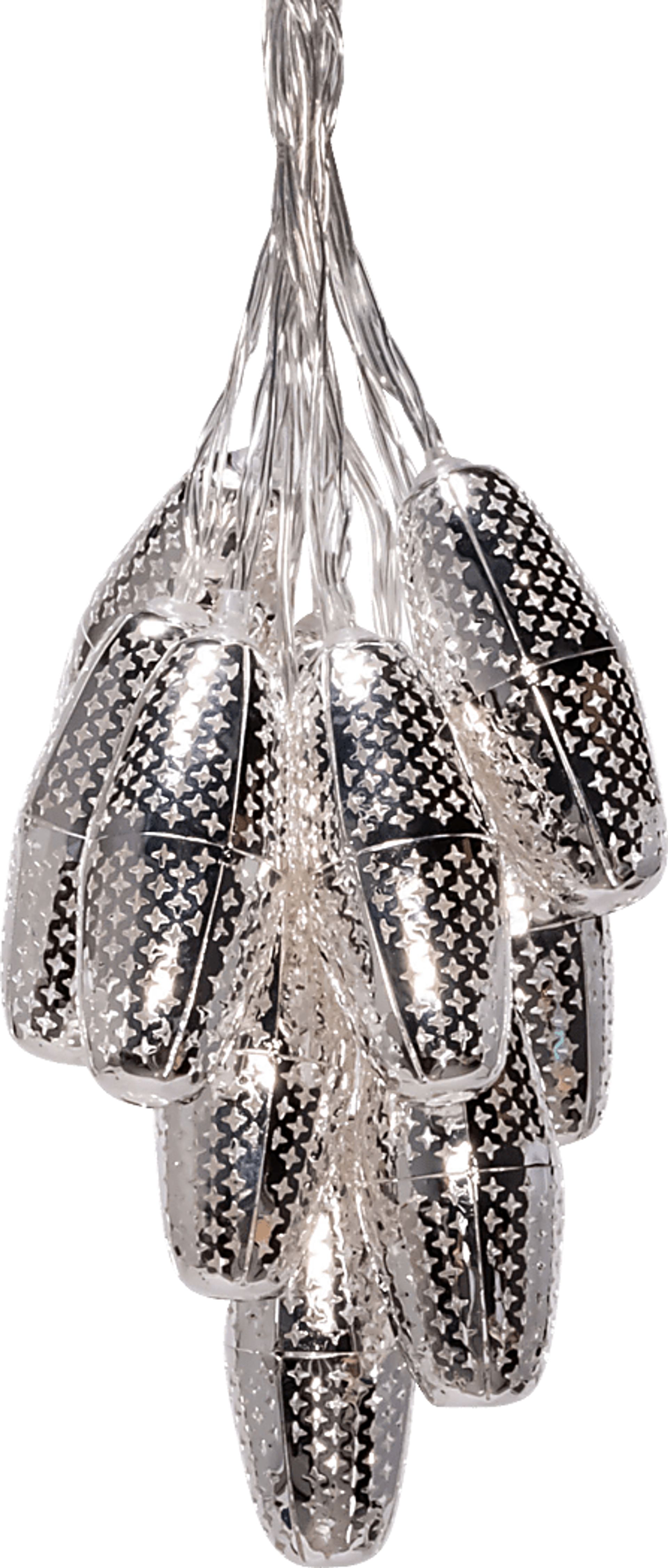 Shimmering Starscape Silver Outdoor Solar String Lights - Image 3