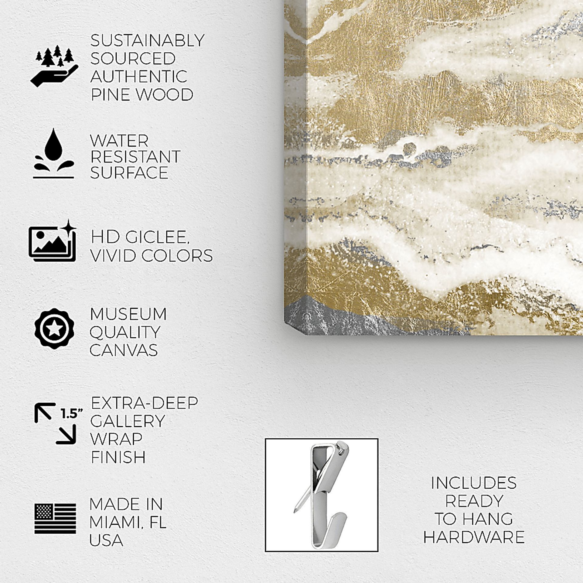 Shimmery Layers Gold Artwork - Image 2