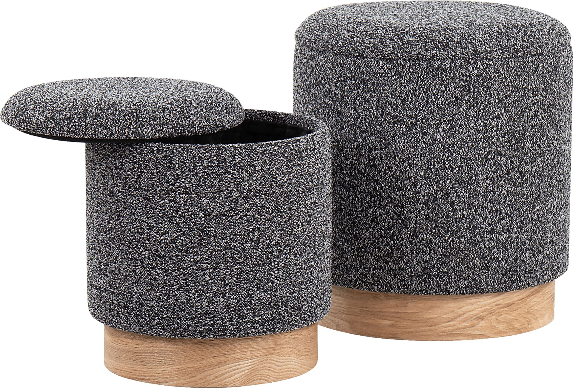 Shimoore Black Nesting Ottoman, Set of 2 - Image 5