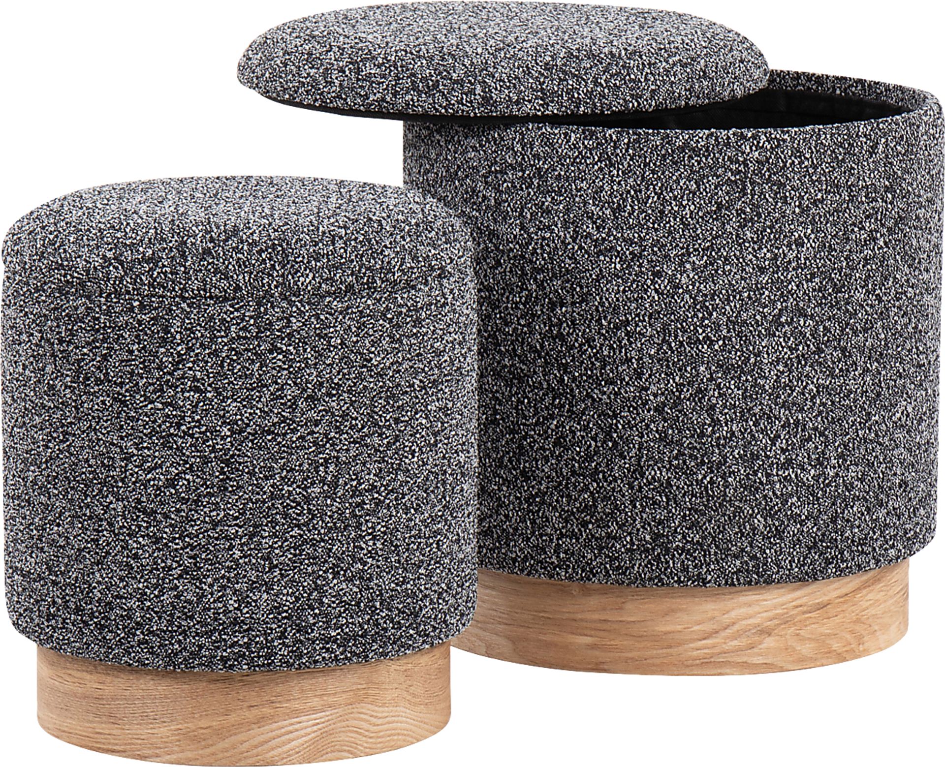 Shimoore Black Nesting Ottoman, Set of 2 - Image 6