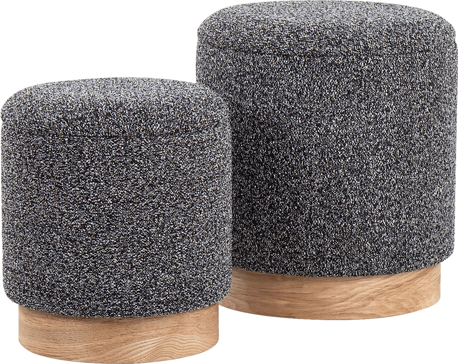 Shimoore Black Nesting Ottoman, Set of 2 - Image 1
