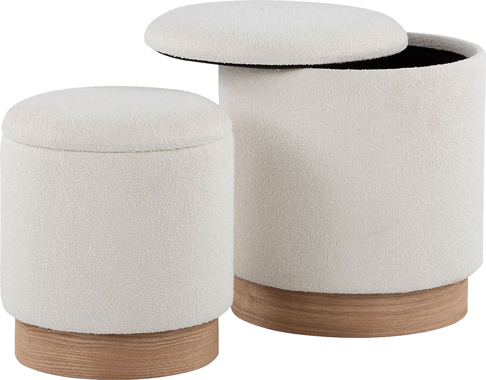 Shimoore Cream Nesting Ottoman, Set of 2 - Image 8