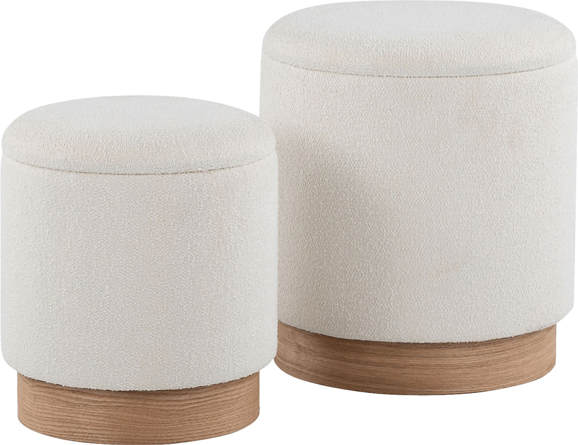 Shimoore Cream Nesting Ottoman, Set of 2 - Image 1