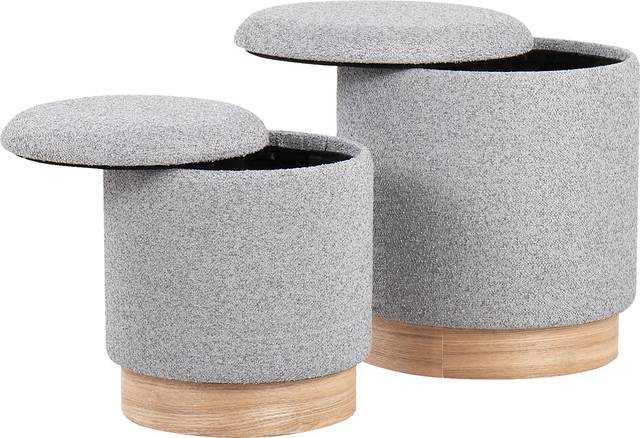 Shimoore Gray Nesting Ottoman, Set of 2 - Thumbnail - Image 5