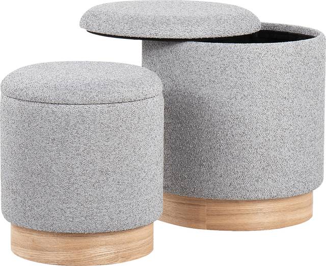 Shimoore Gray Nesting Ottoman, Set of 2 - Thumbnail - Image 7