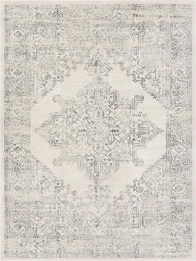 Shinnwood V White 5'3 x 7'1 Rug