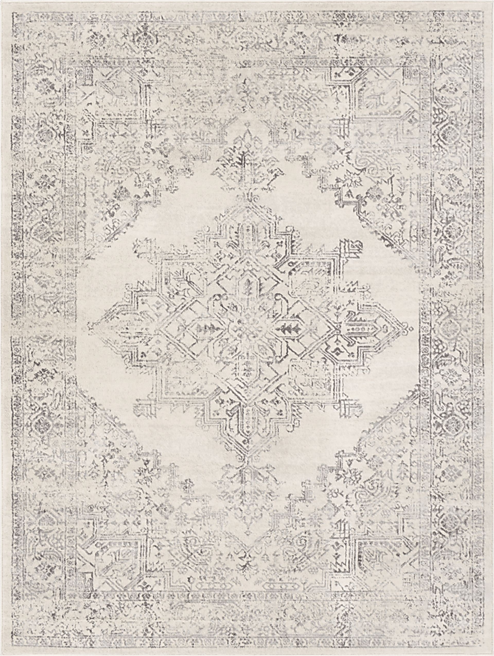 Shinnwood V White 6'7 x 9' Rug - Image 1