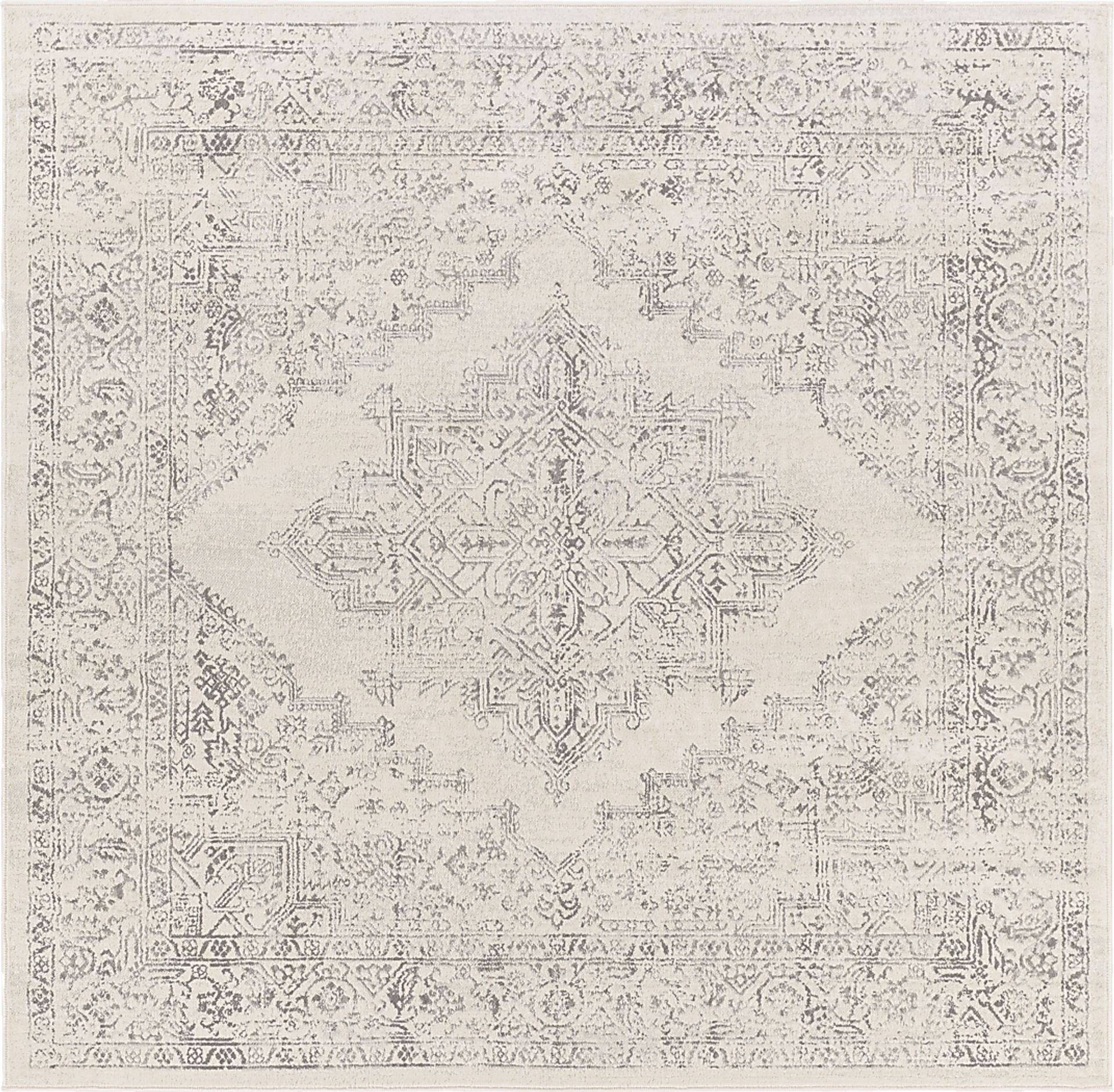 Shinnwood V White 7'10 Square Rug - Image 1