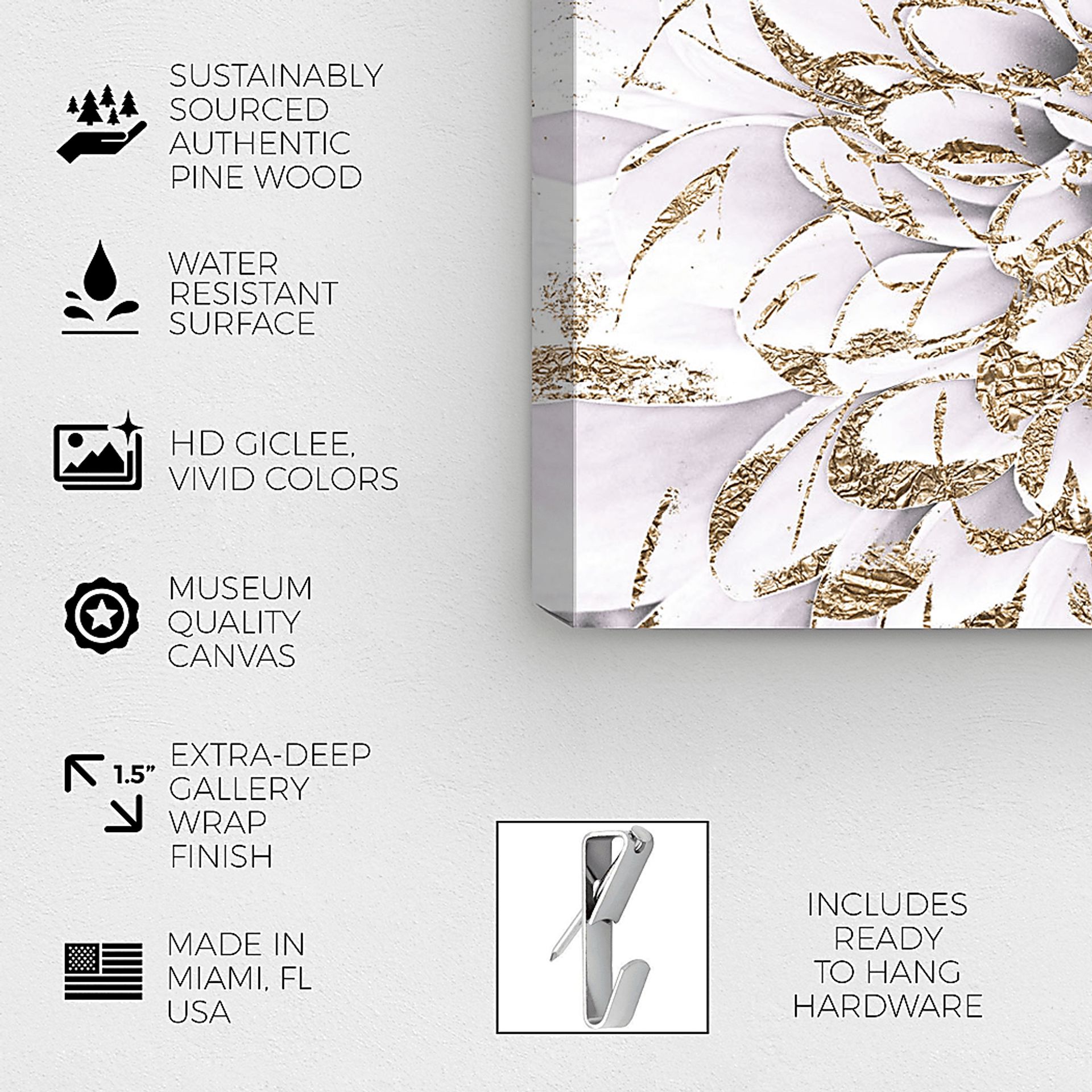 Shiny Flower White Artwork - Image 2