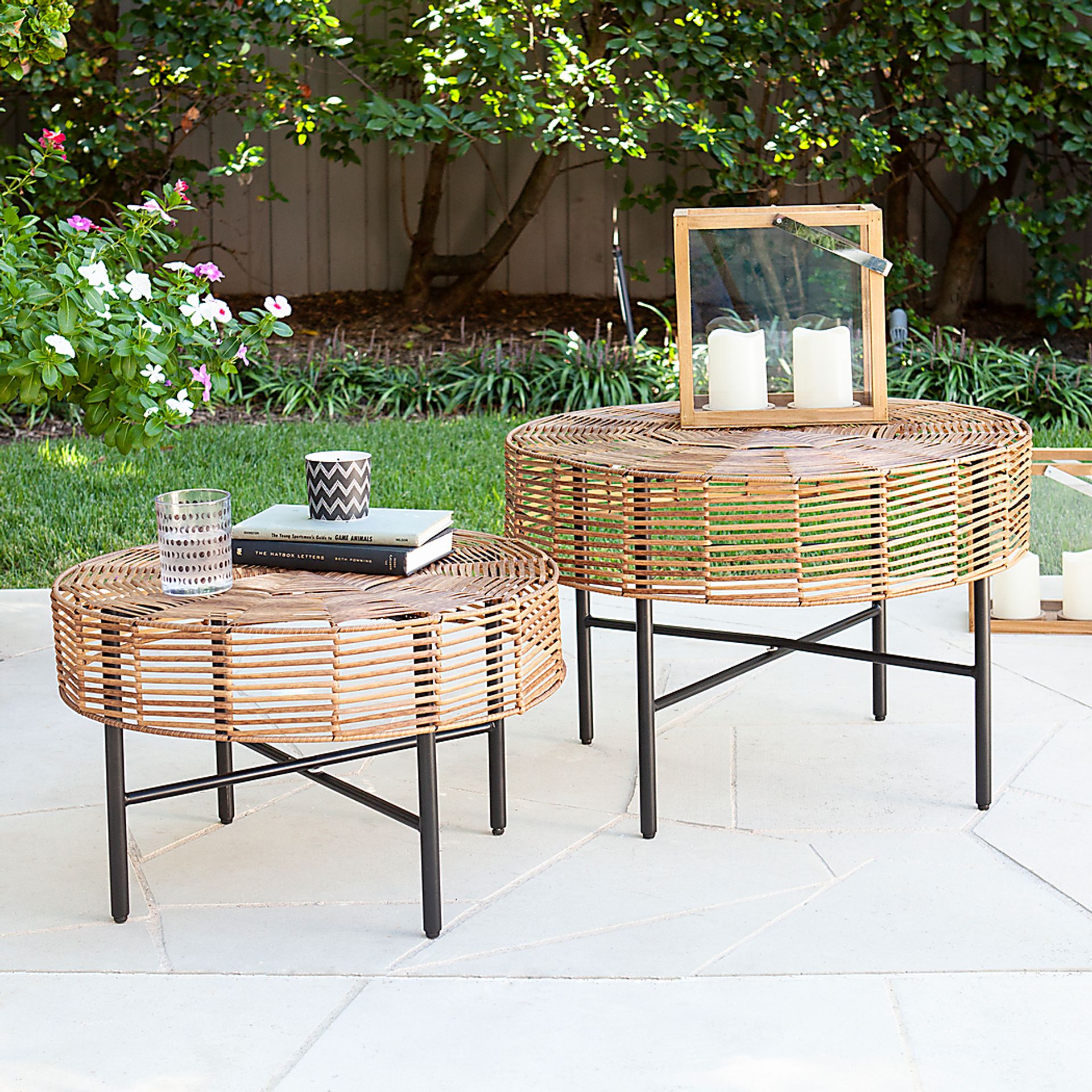 Shirene Natural Outdoor Nesting Tables, Set of 2 - Image 2