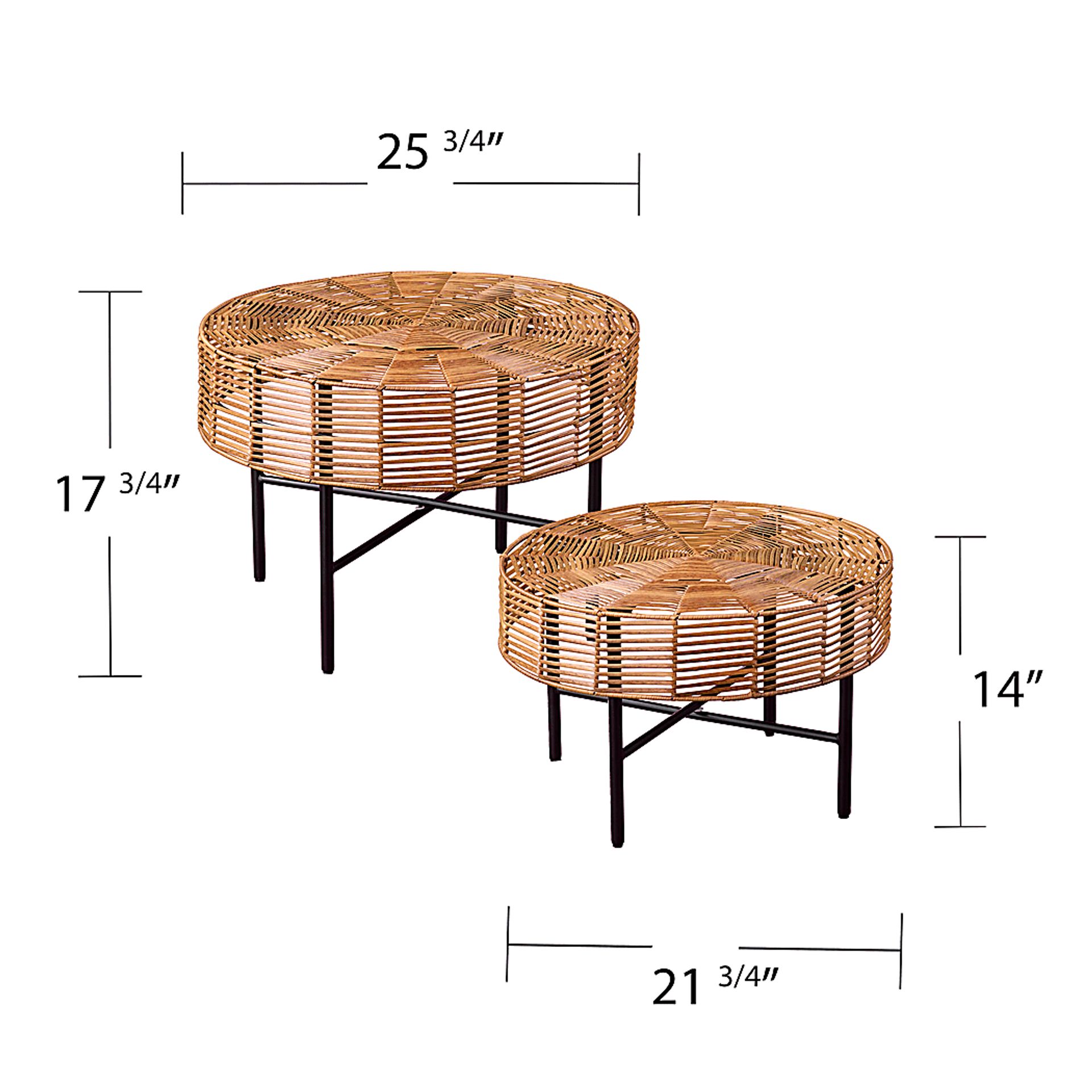 Shirene Natural Outdoor Nesting Tables, Set of 2 - Image 7