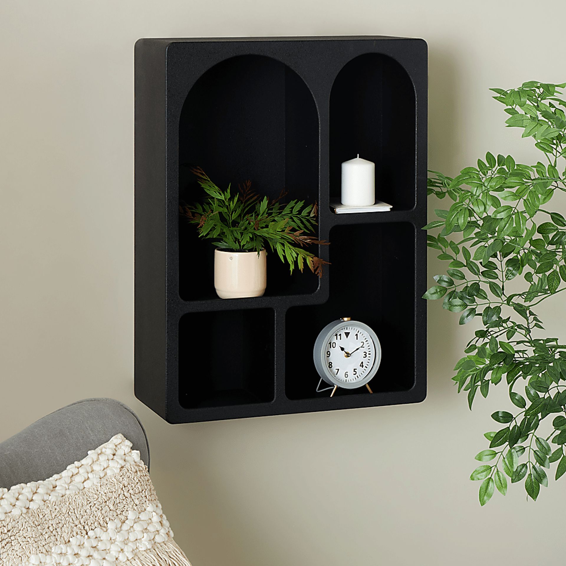 Shiri Black Wall Shelf - Image 2