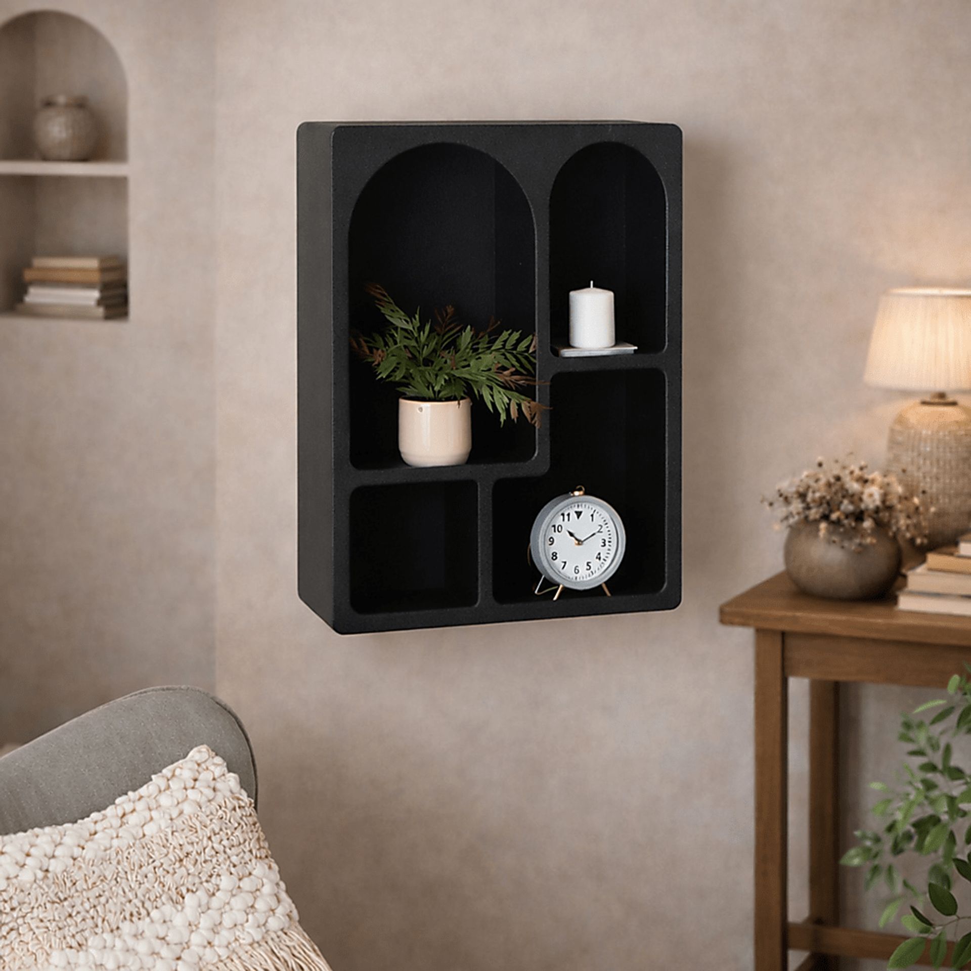 Shiri Black Wall Shelf - Image 3