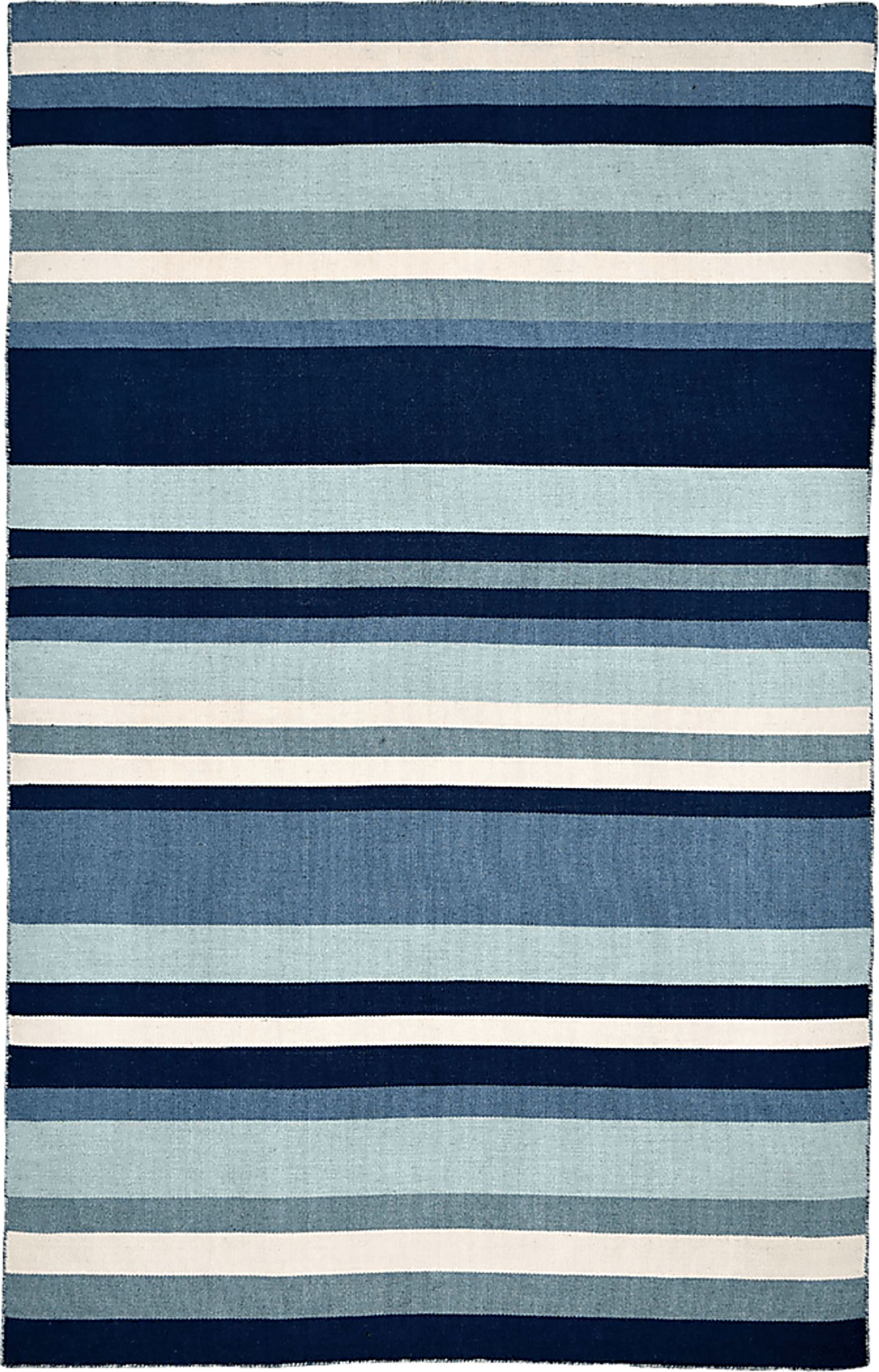Shirnul Blue 7'6 x 9'6 Indoor/Outdoor Rug - Image 1