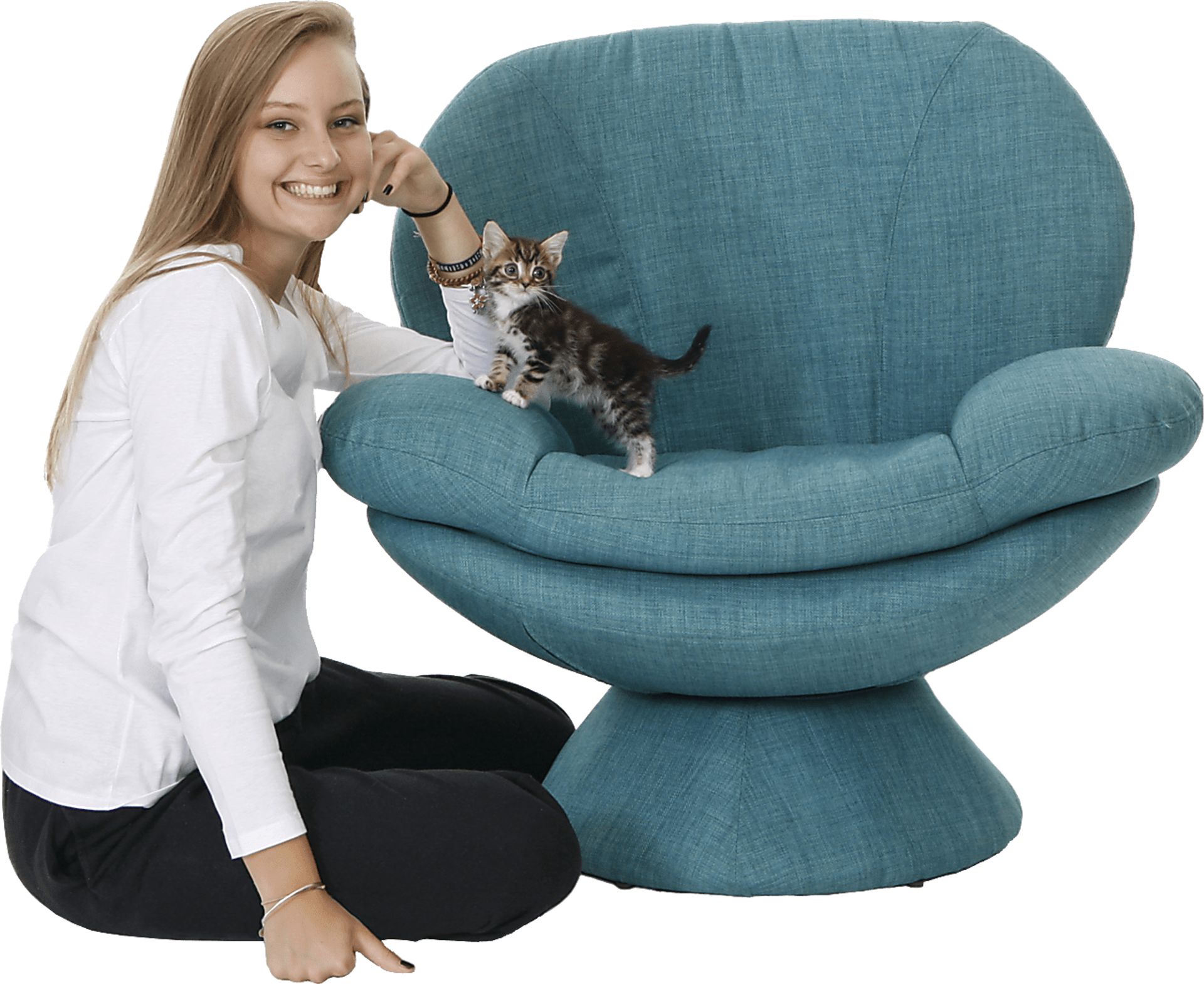 Shobu Turquoise Accent Chair - Image 3