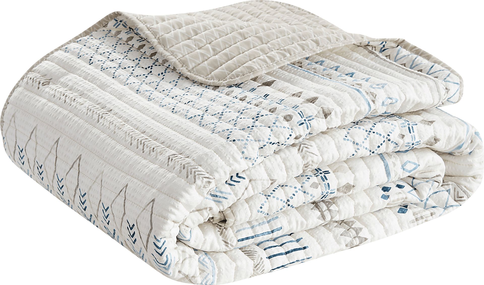 Shofner Taupe 3 Pc Full/Queen Quilt Set - Image 4