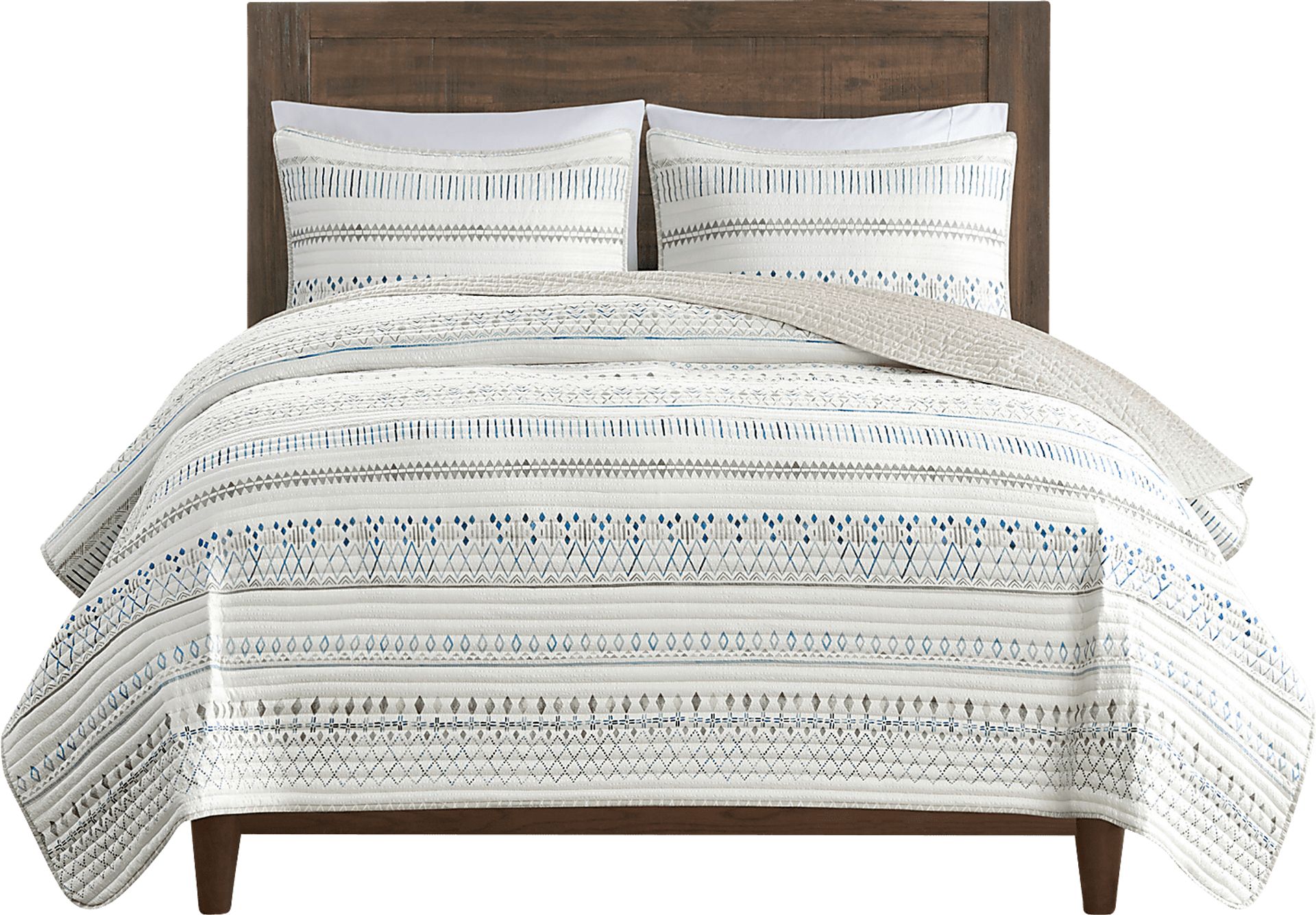 Shofner Taupe 3 Pc Full/Queen Quilt Set - Image 6