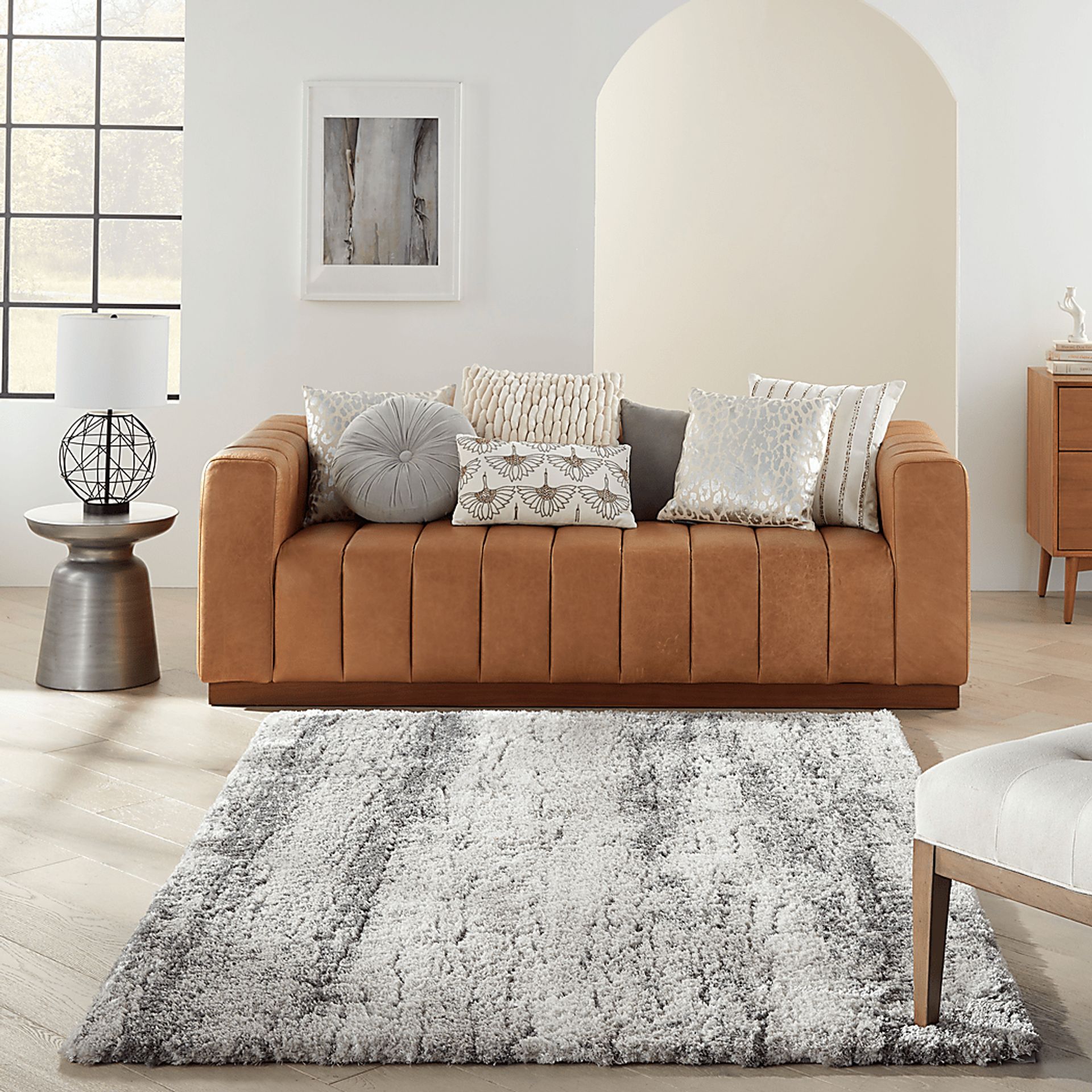 Shogzi Ivory/Charcoal 7'10 x 9'10 Rug - Image 2