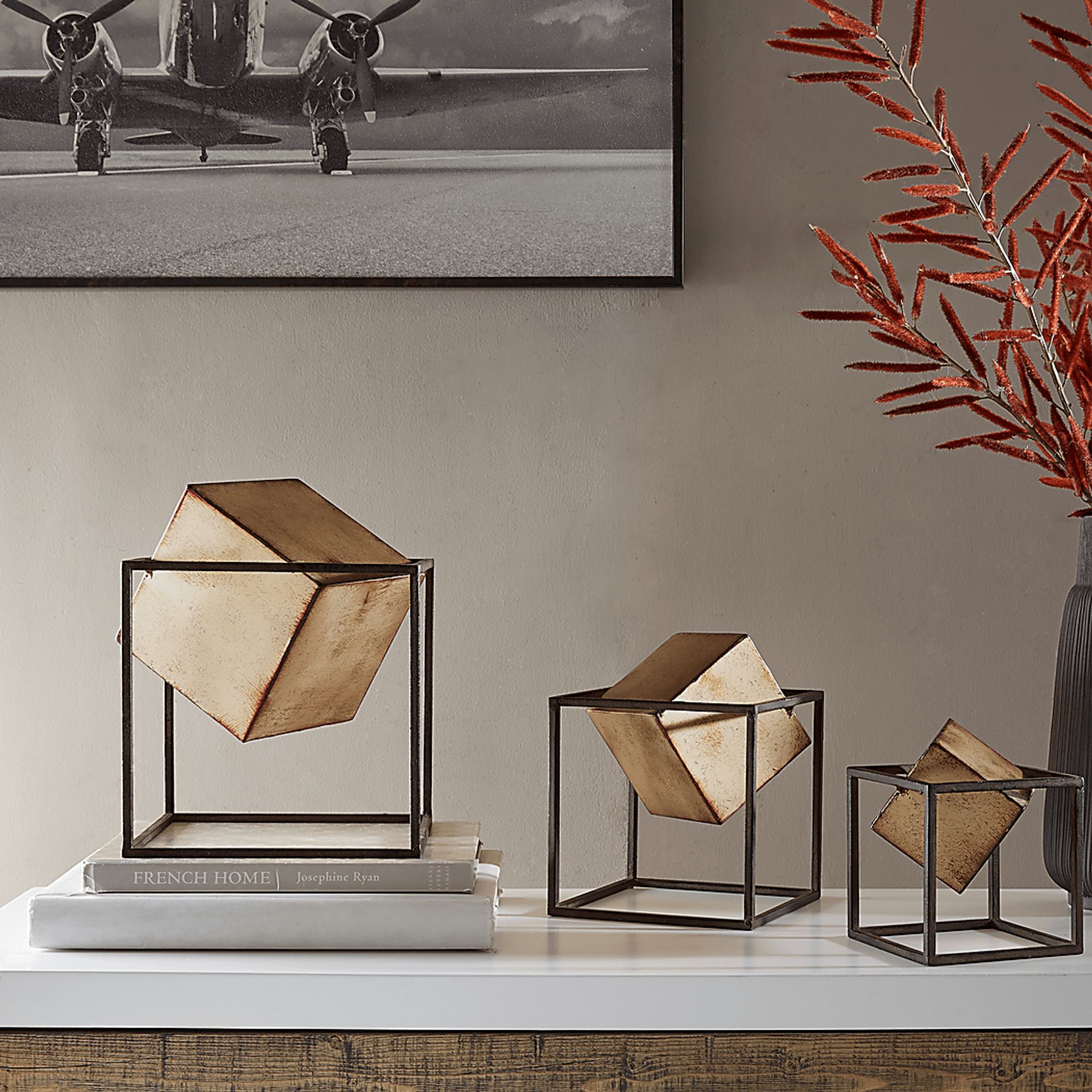 Shoshone Black Cube Decor, Set of 3 - Image 2