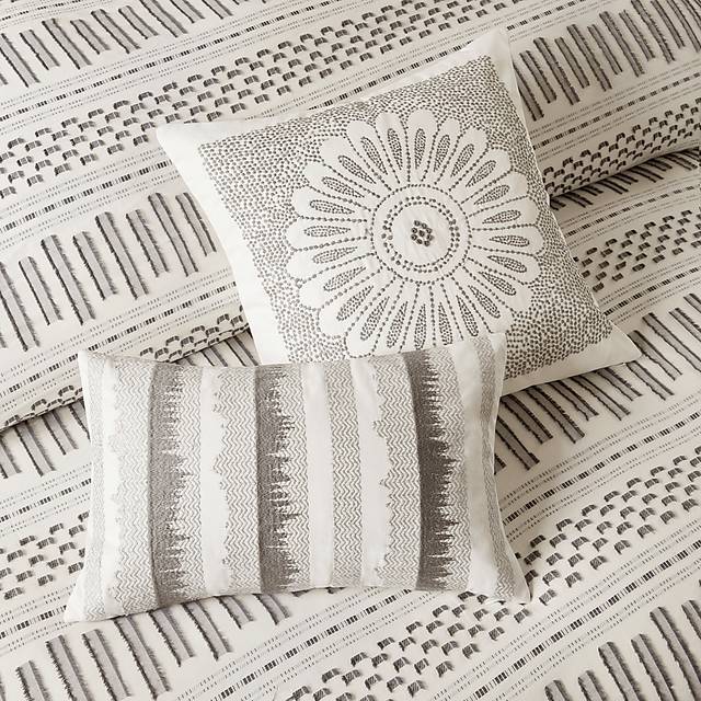 Shrader Ivory Charcoal 3 Pc King/California King Comforter Set - Thumbnail - Image 10