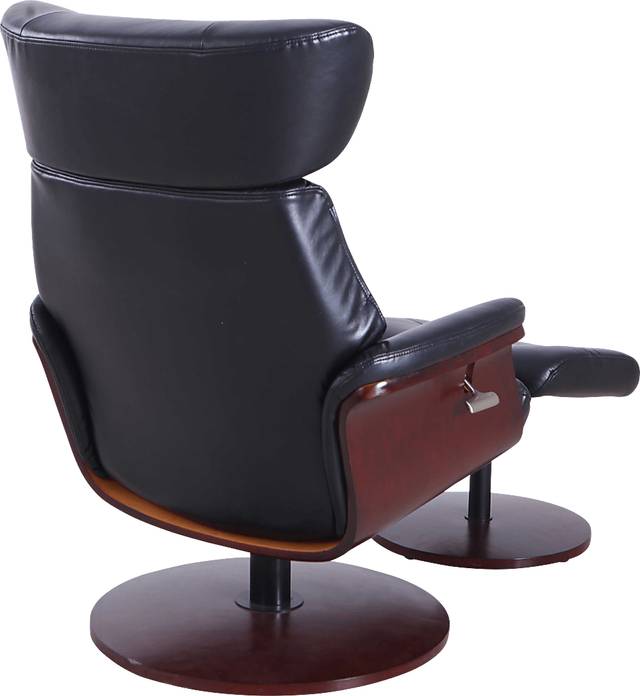 Shubrick Black Recliner and Ottoman - Thumbnail - Image 3