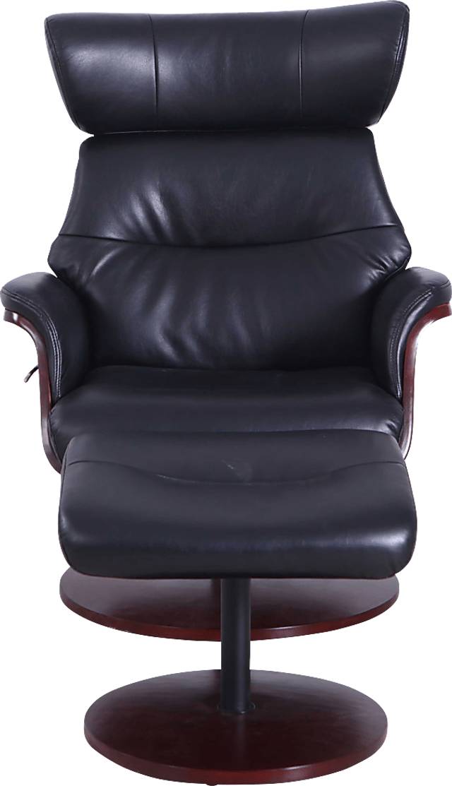 Shubrick Black Recliner and Ottoman - Thumbnail - Image 4