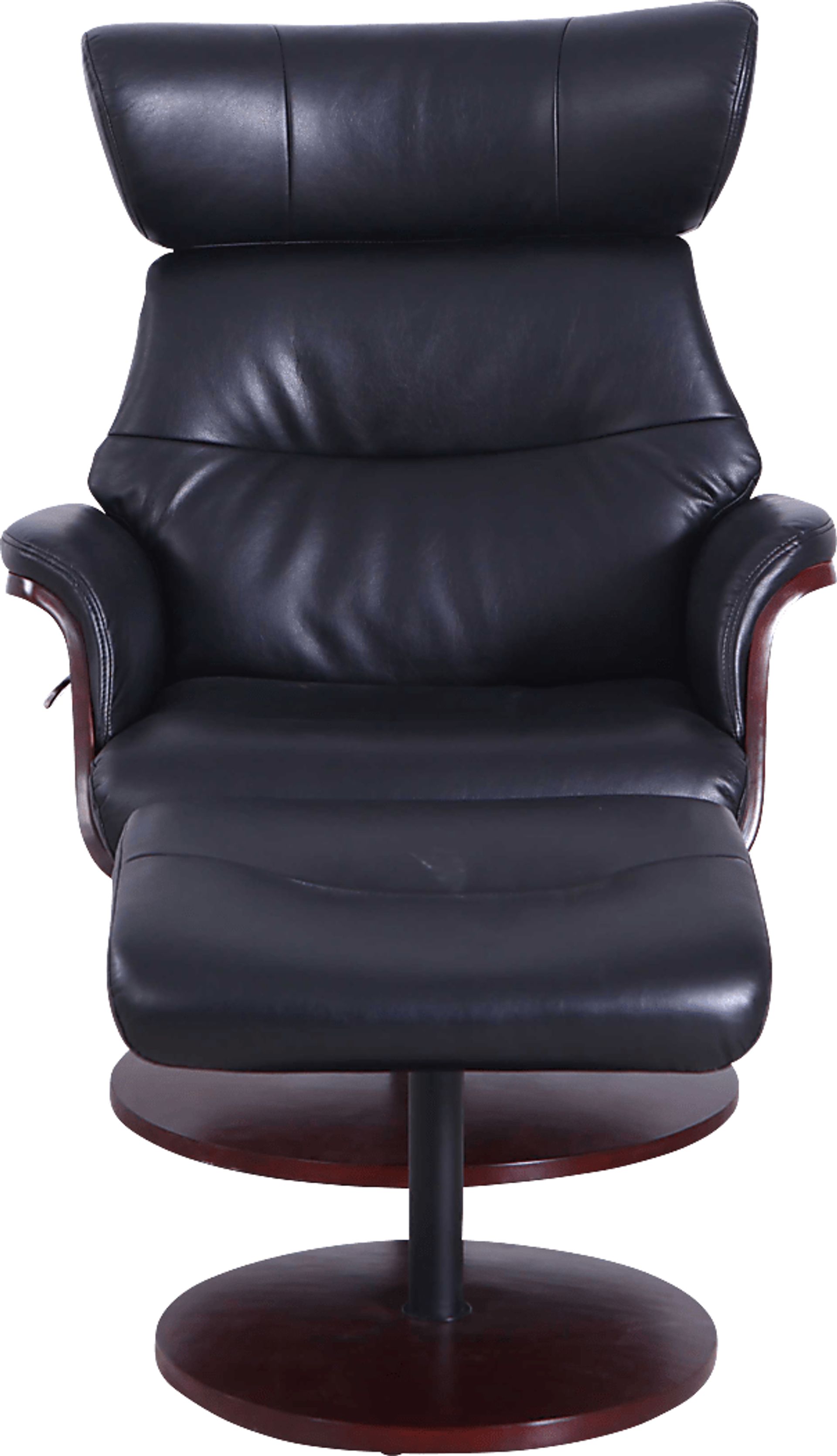 Shubrick Black Recliner and Ottoman - Image 4