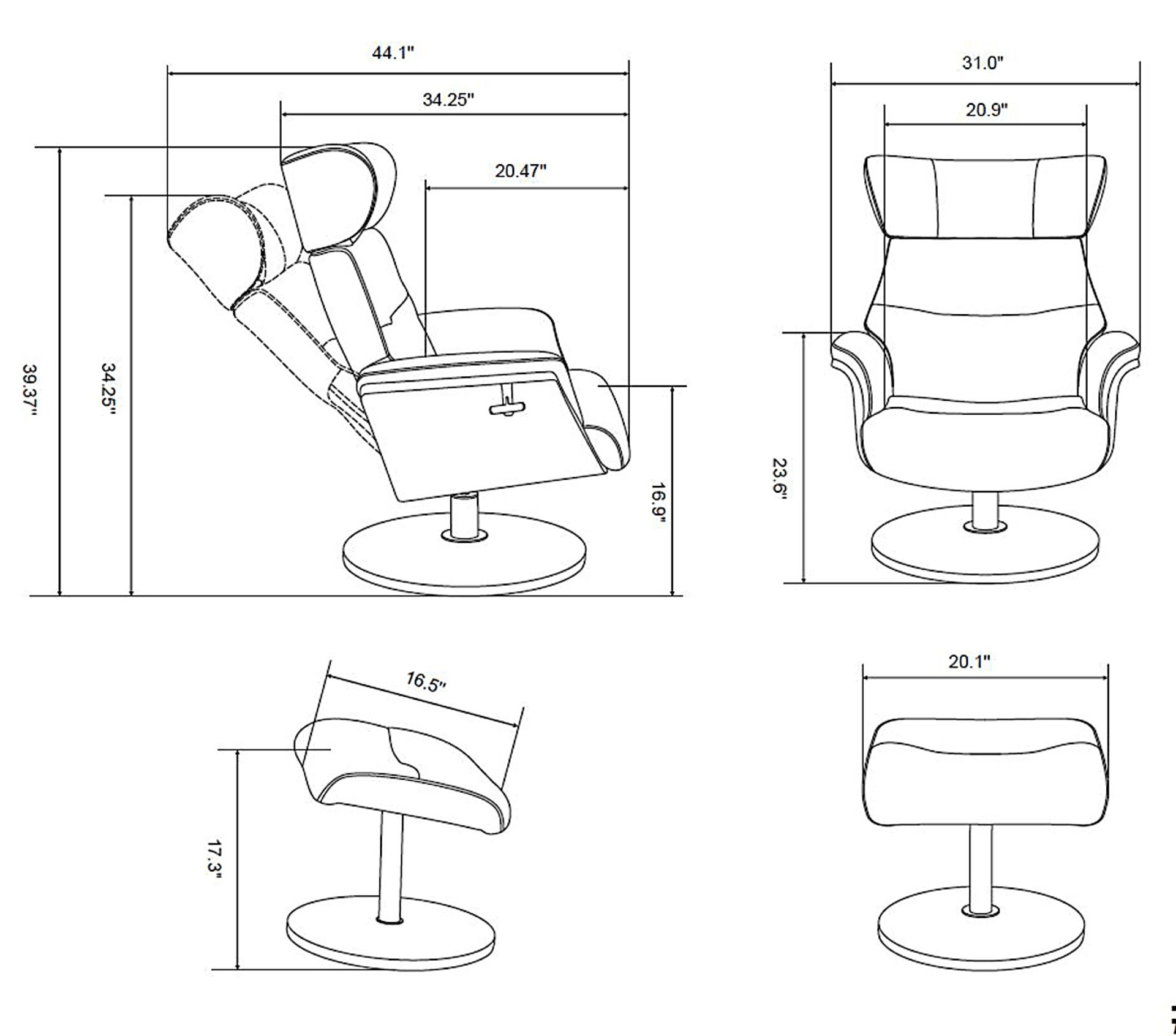 Shubrick Black Recliner and Ottoman - Image 7
