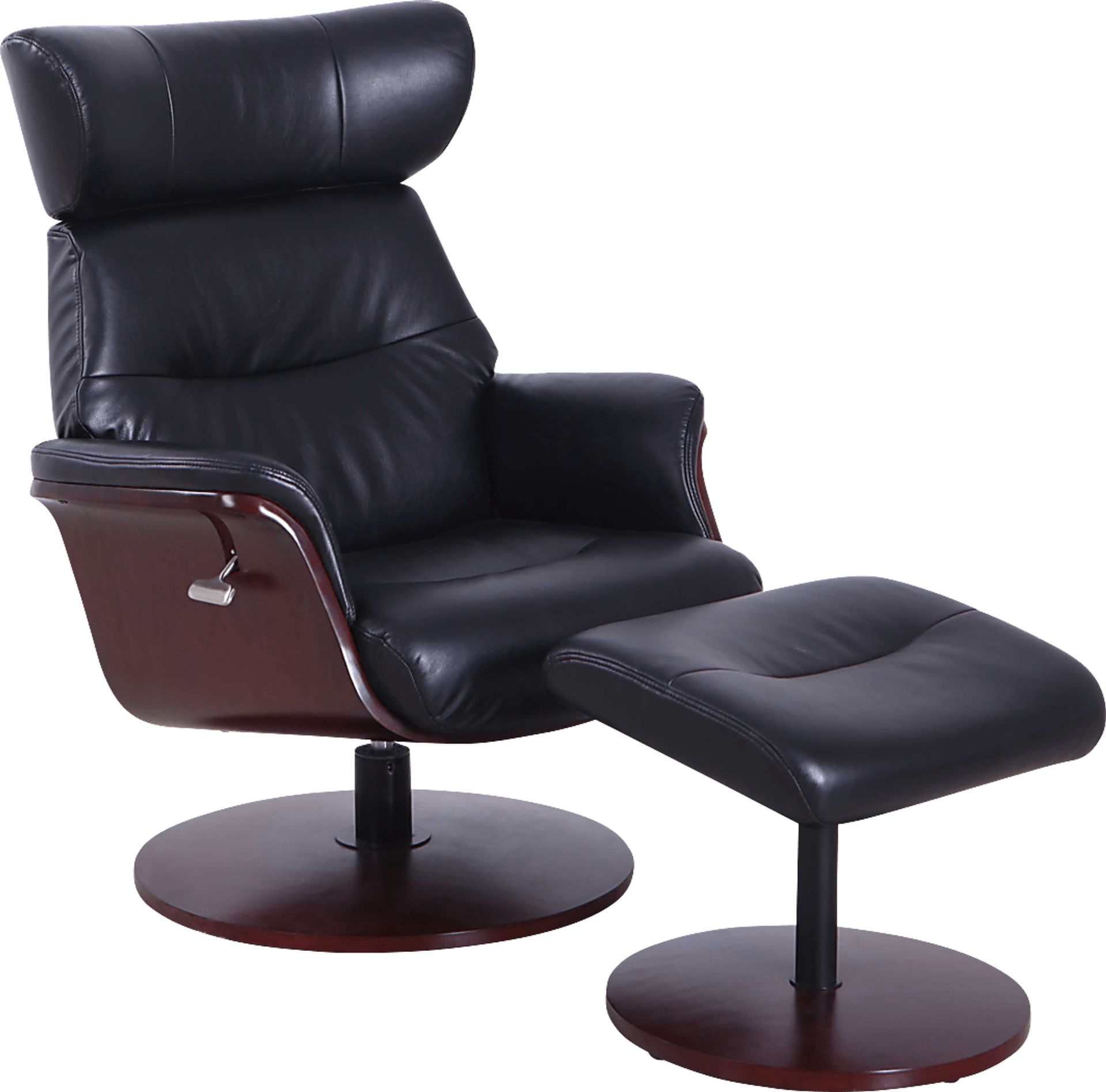 Shubrick Black Recliner and Ottoman - Image 1