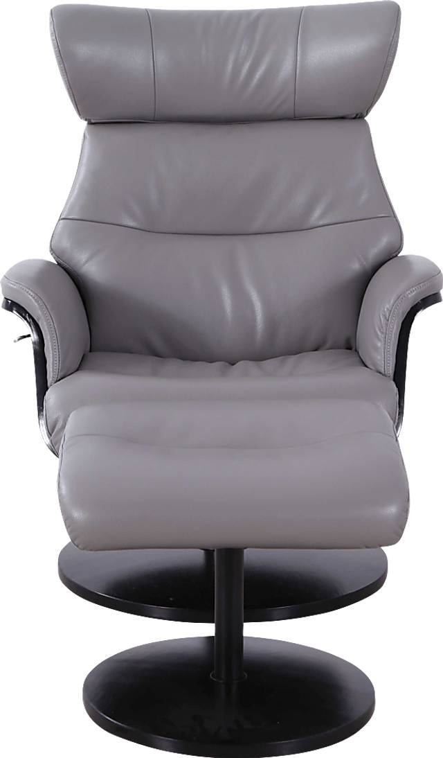 Shubrick Gray Recliner and Ottoman - Thumbnail - Image 3
