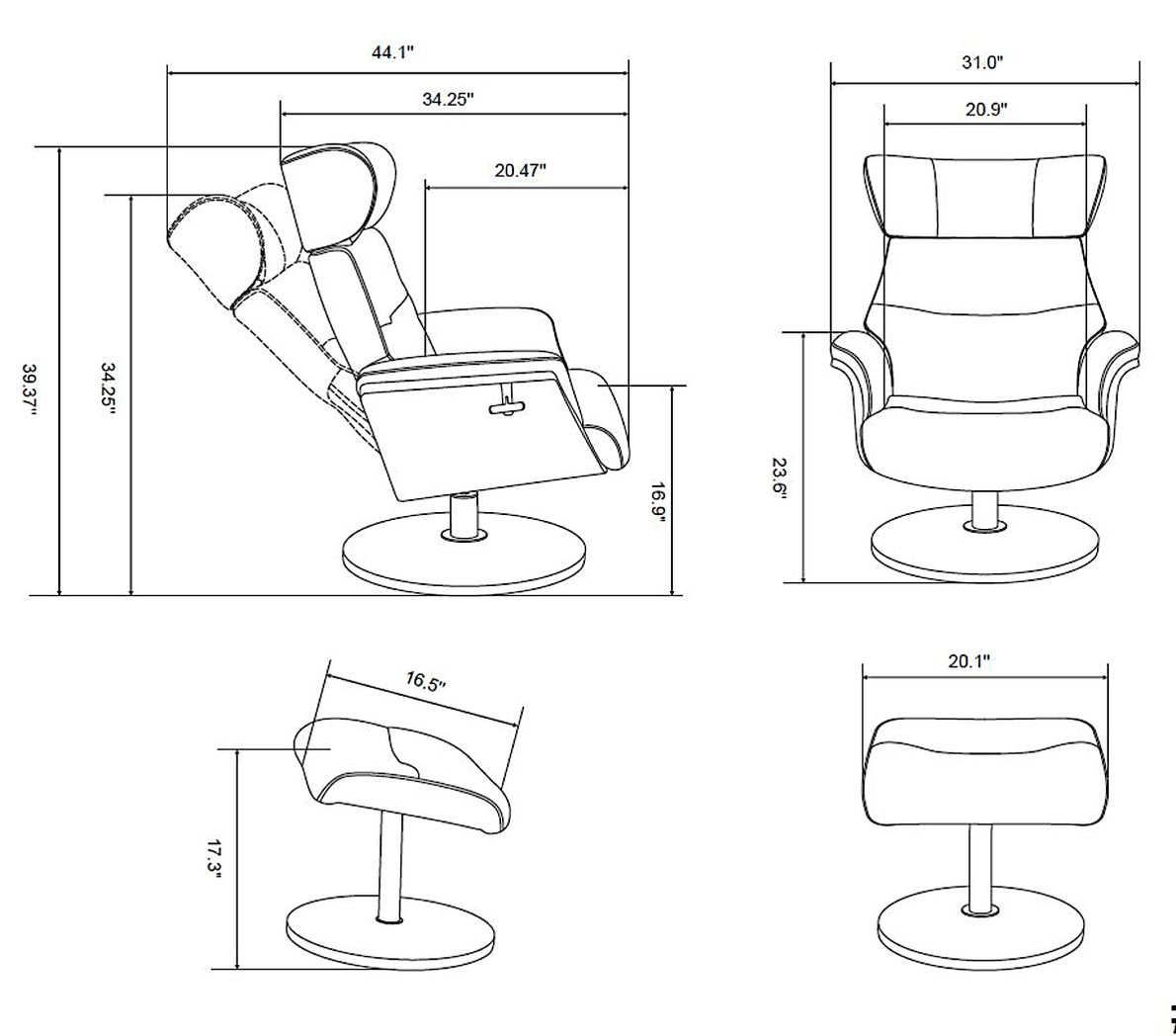 Shubrick Recliner And Ottoman