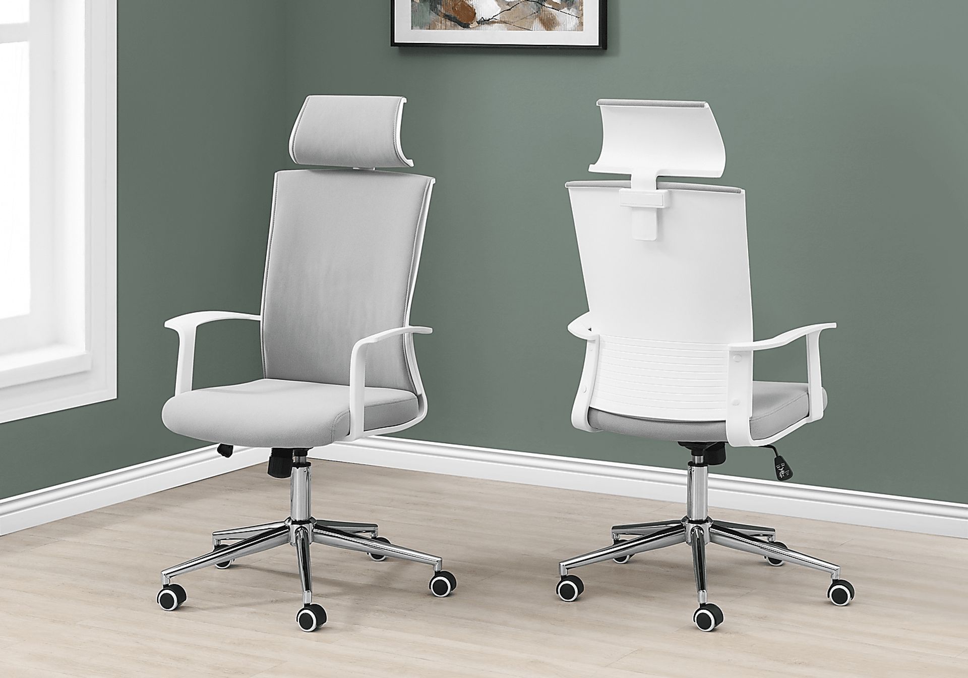 Shurburne White Office Chair - Image 3