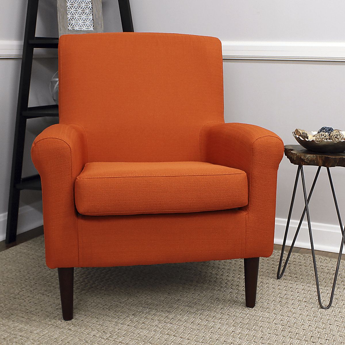 Siamasa Orange Orange,Red Polyester Fabric Accent Chair Rooms to Go