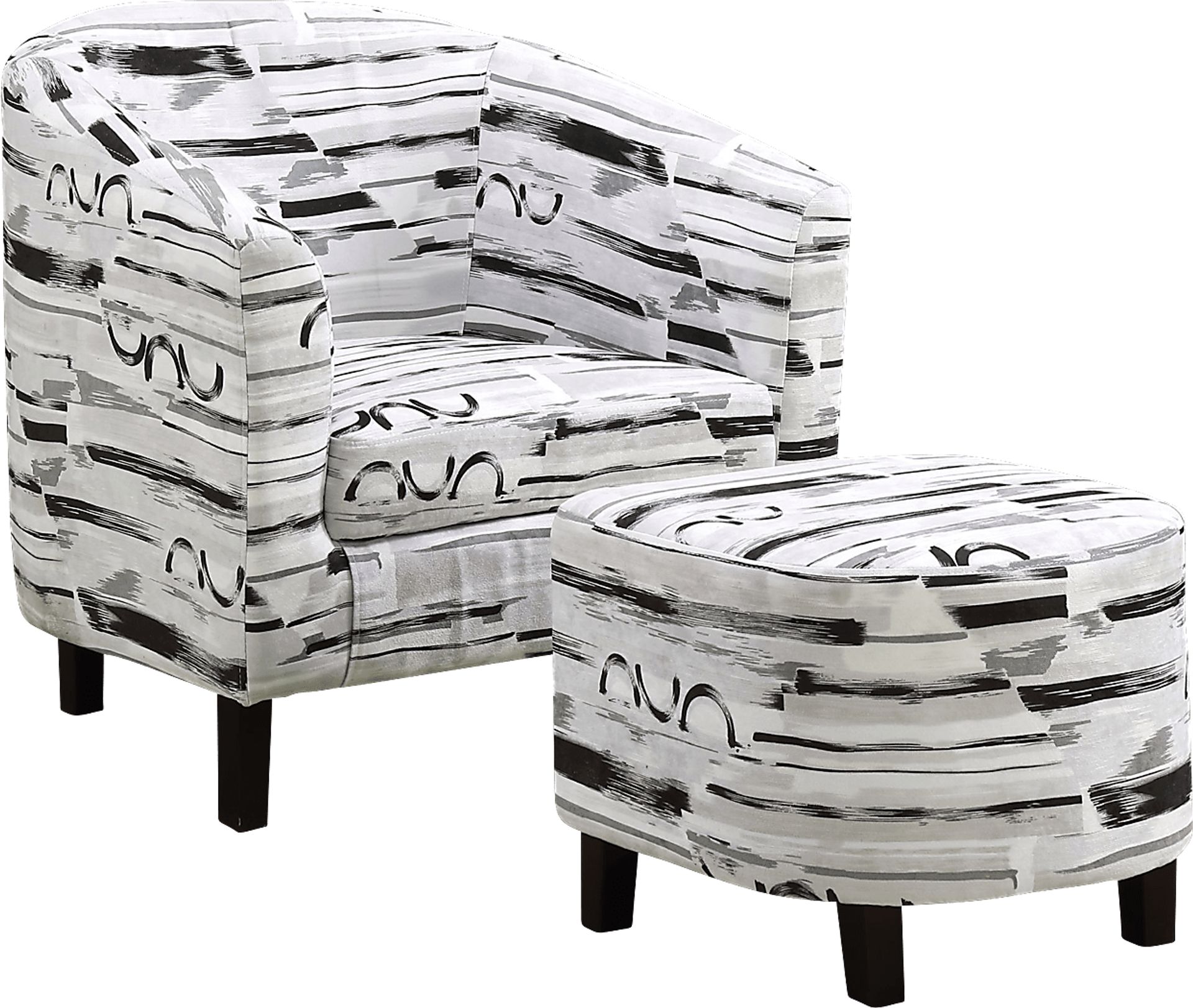 Sibley Gray Accent Chair & Ottoman - Image 1