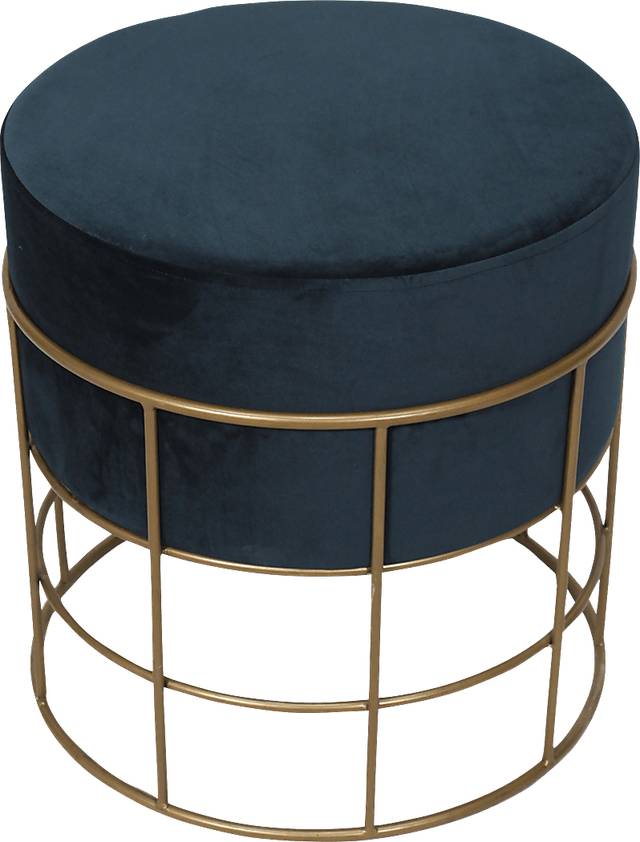 Sidell Dark Blue Ottoman - Thumbnail - Image 2