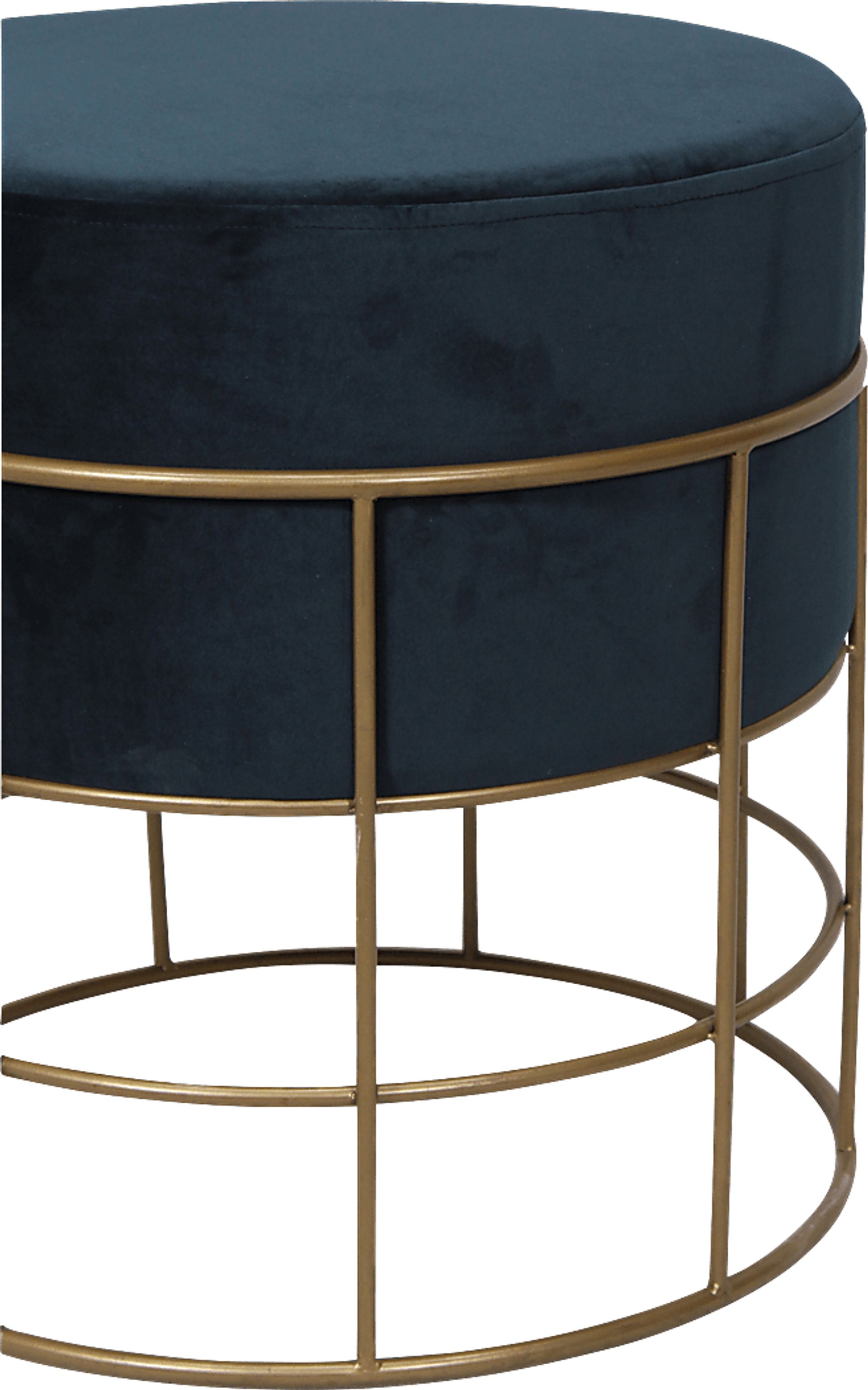 Sidell Dark Blue Ottoman - Image 3