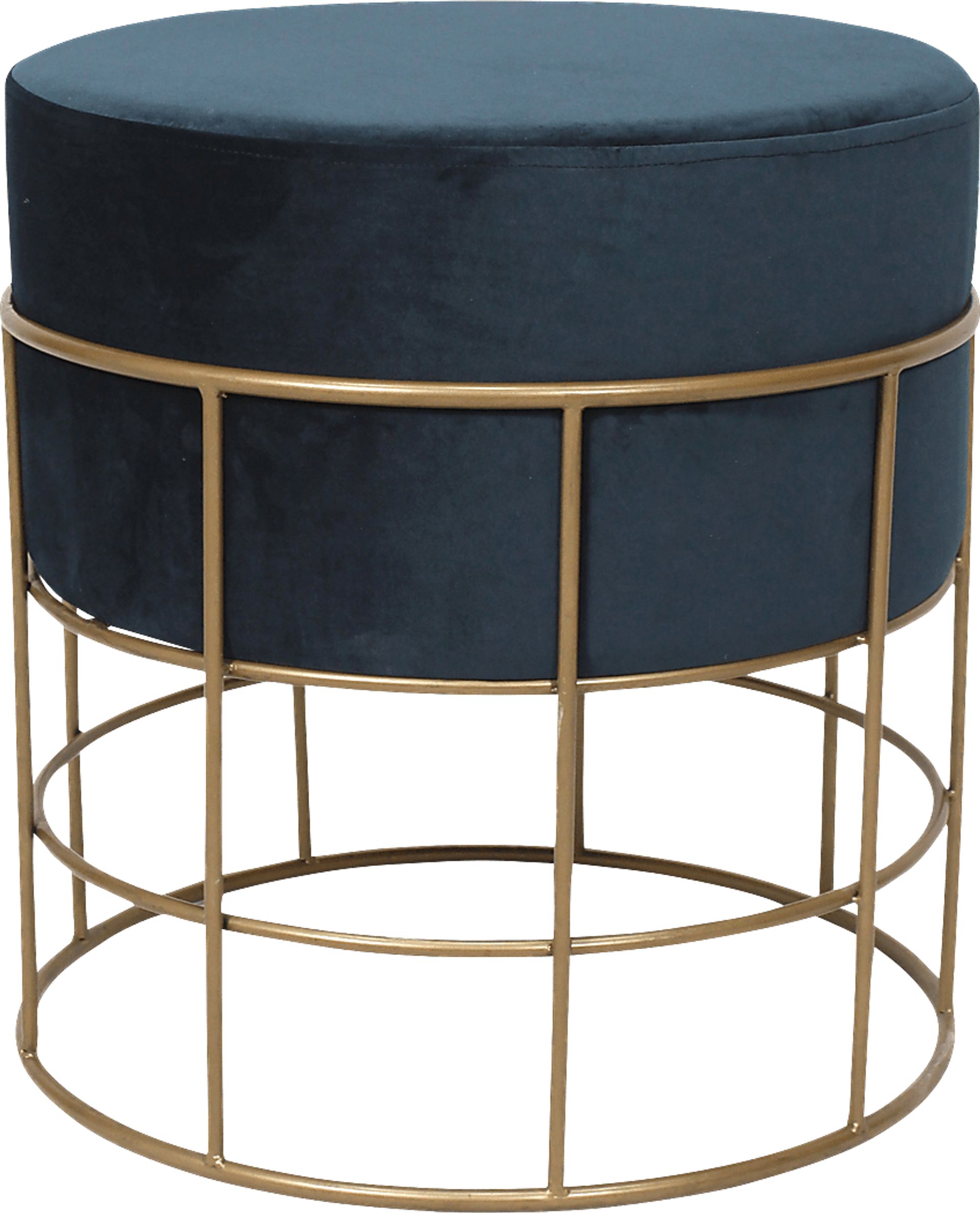 Sidell Dark Blue Ottoman - Image 1
