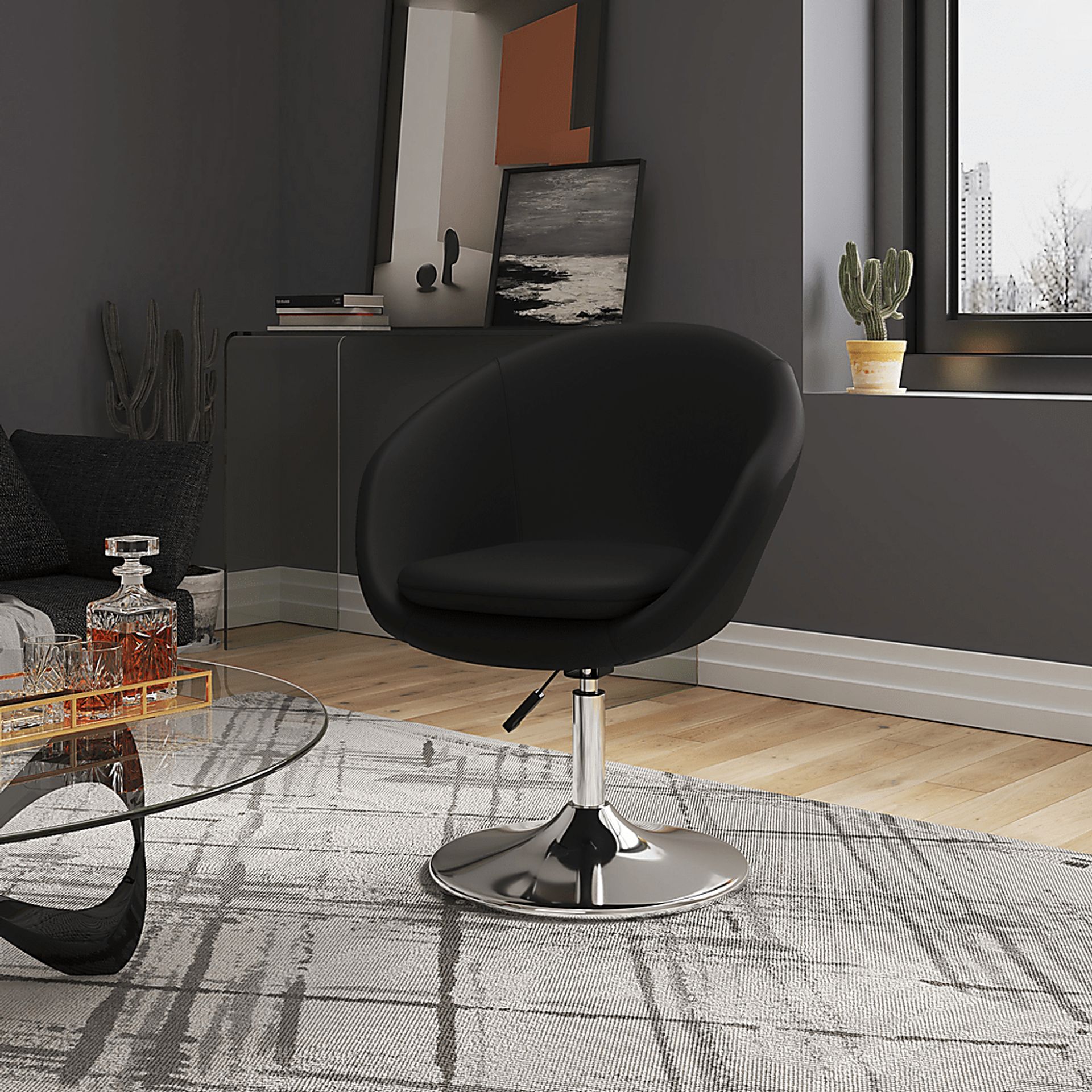 Sidener Black Accent Chair - Image 2
