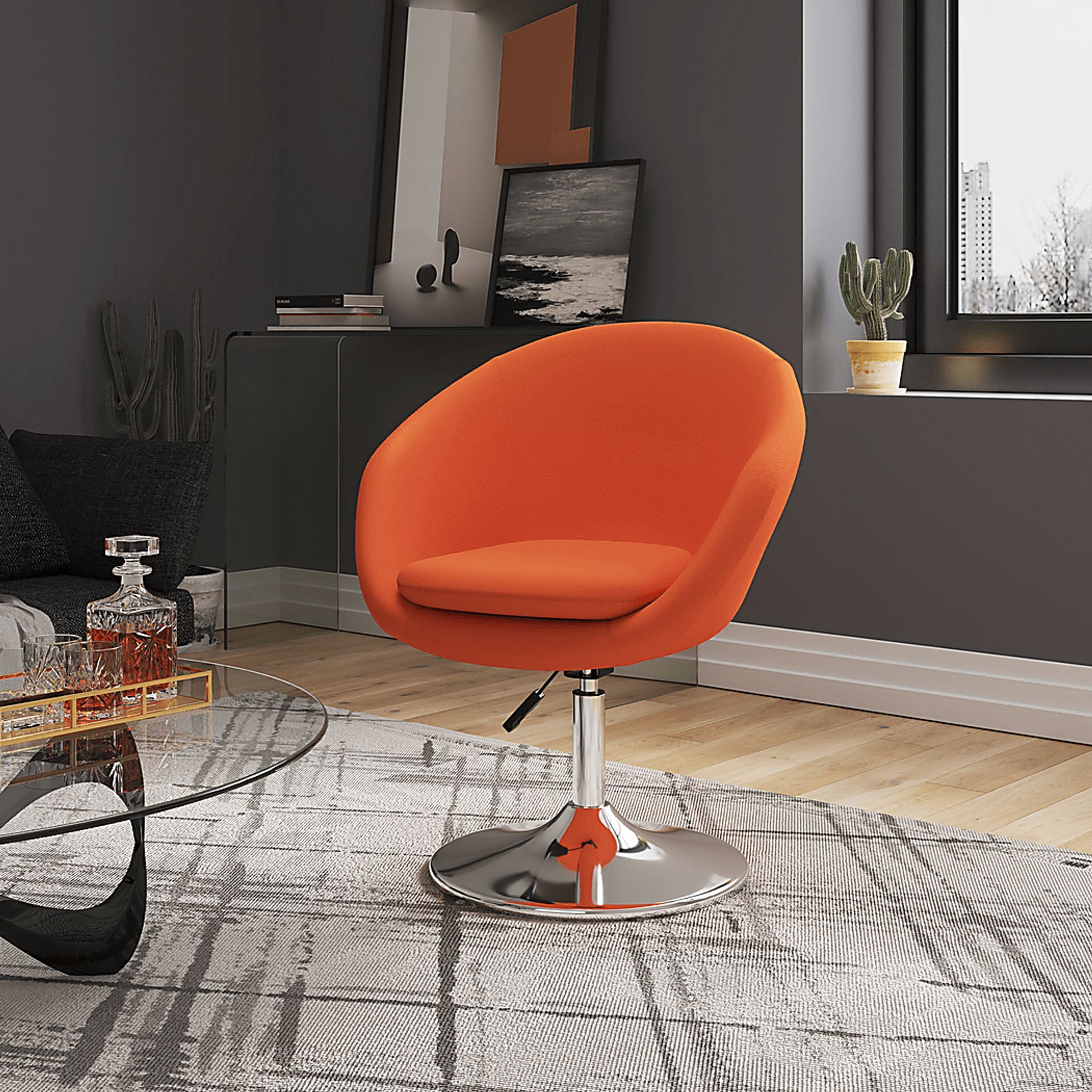 Sidener Orange Swivel Chair - Image 2