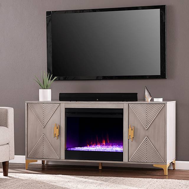 Sidereal I Gray 56 in. Console, With Color Changing Electric Fireplace - Thumbnail - Image 4