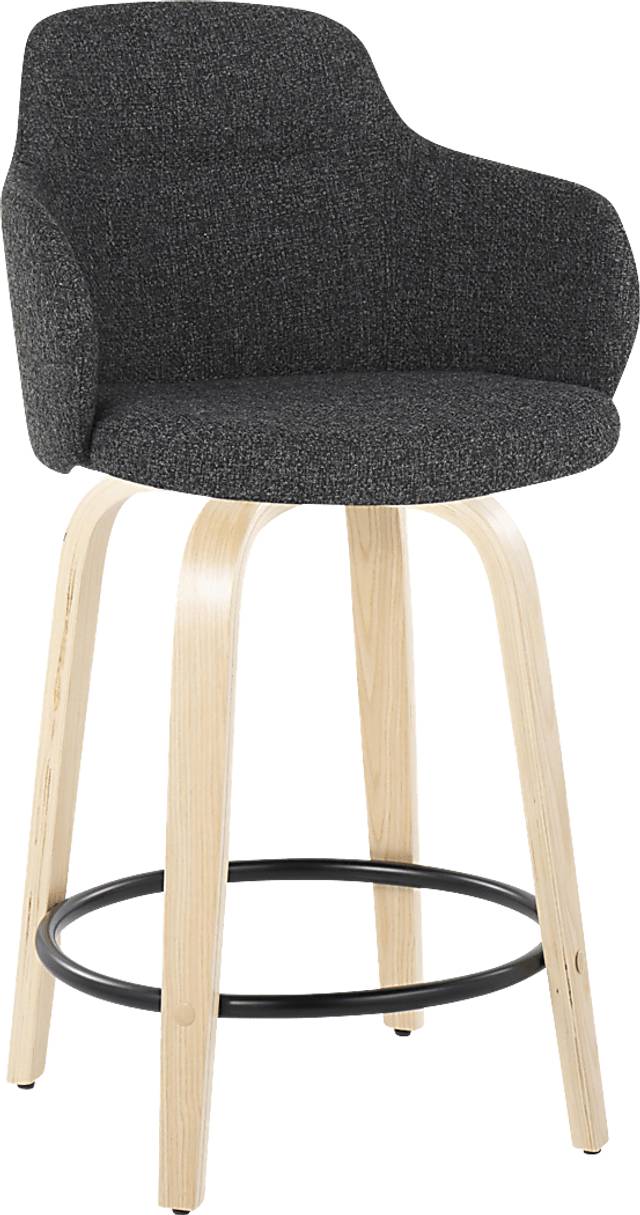 Siebarth I Dark Gray Counter Height Stool, Set of 2 - Thumbnail - Image 2