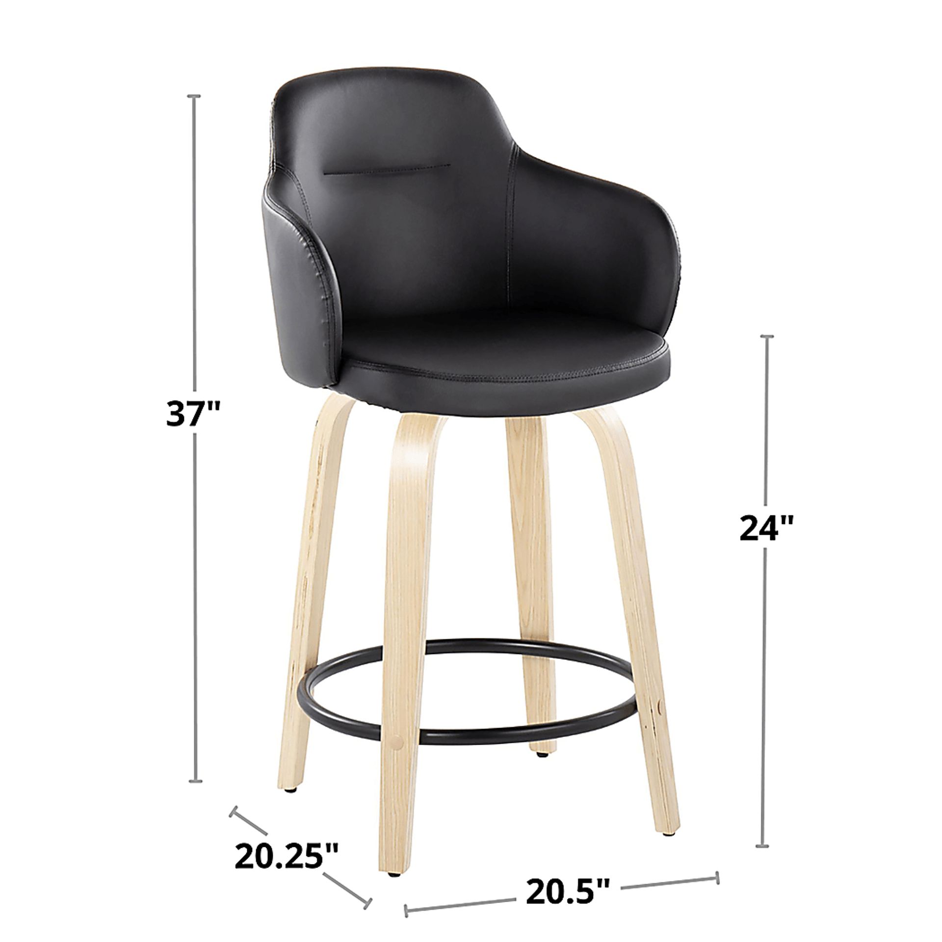 Siebarth I Dark Gray Counter Height Stool, Set of 2 - Image 8