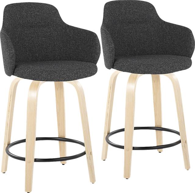 Siebarth I Dark Gray Counter Height Stool, Set of 2 - Thumbnail - Image 1